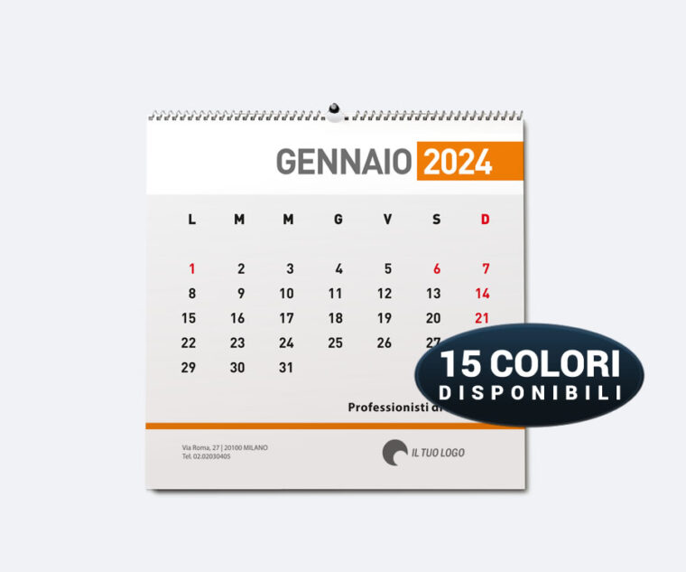 Calendario da Muro A3 Quadrato - Modello 1