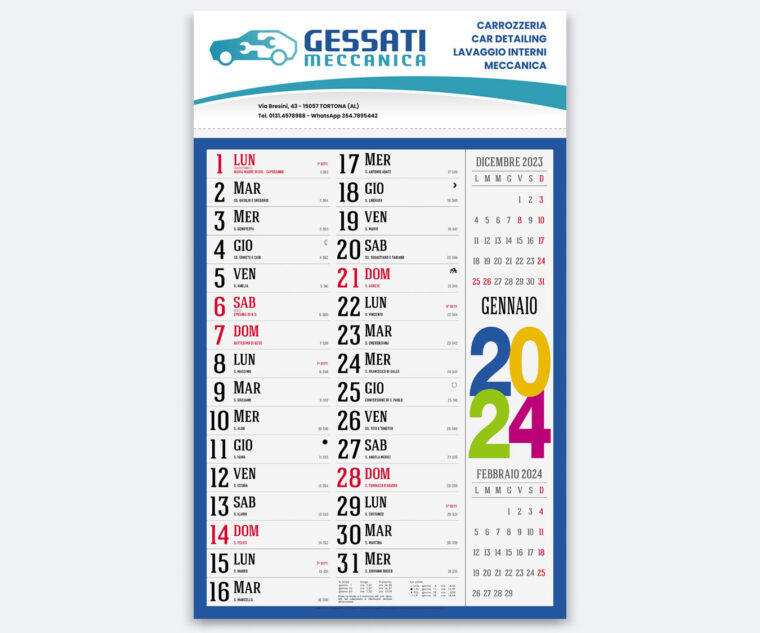 Stampa Calendari da Parete Personalizzati